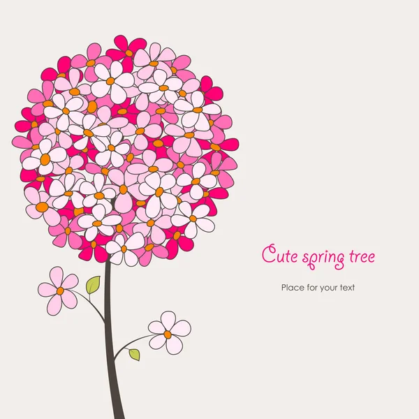 Cute spring tree — Stock Vector