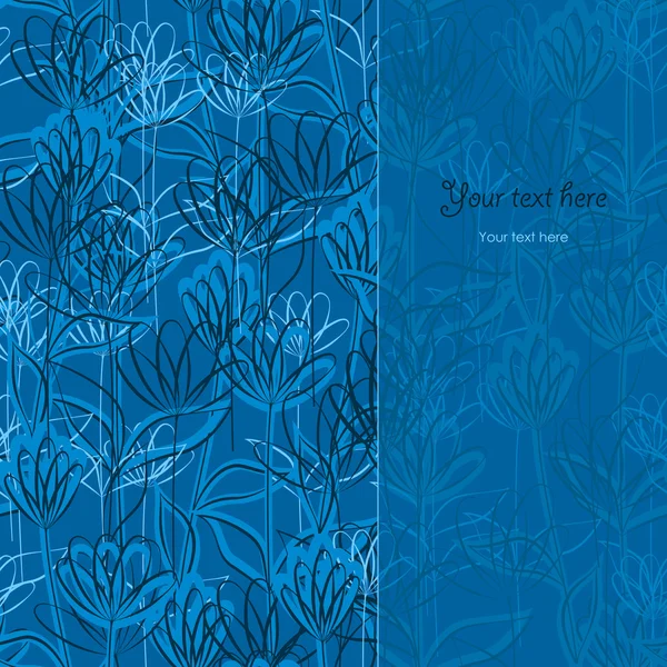 Delicado fundo floral azul — Vetor de Stock