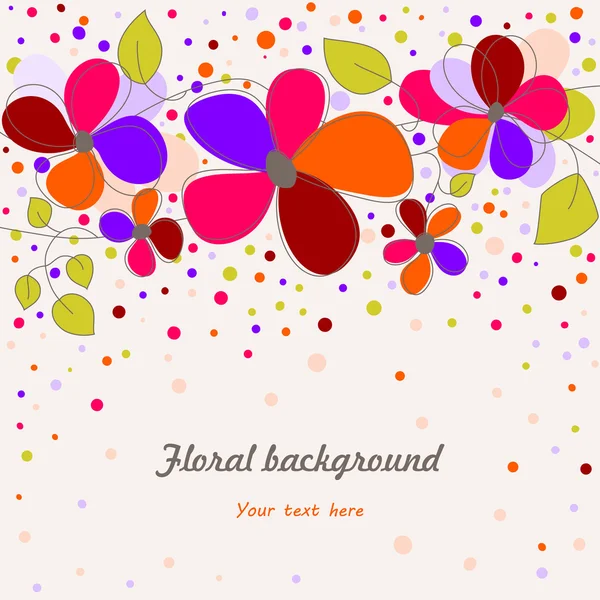 Tarjeta floral colorida — Vector de stock