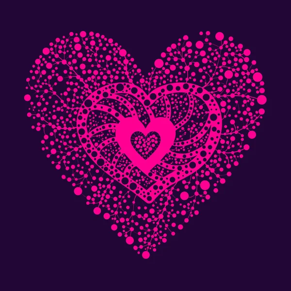 Coração floral rosa — Vetor de Stock
