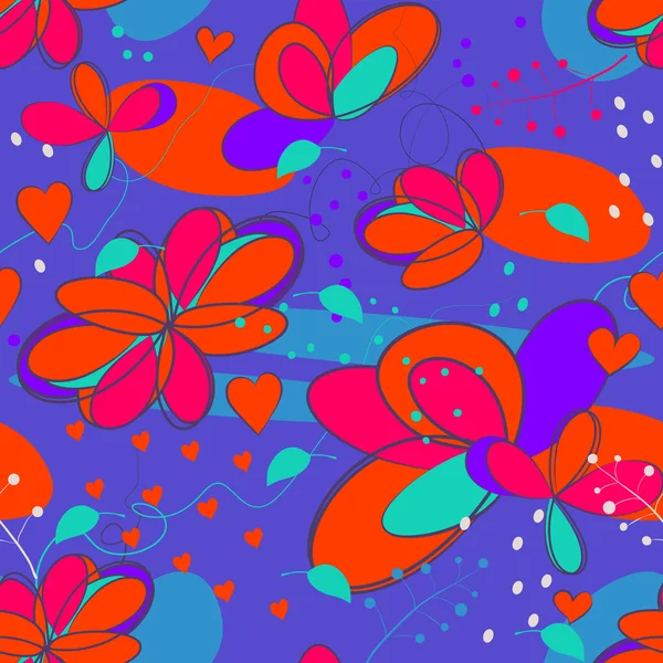 Locas flores sin costura — Vector de stock