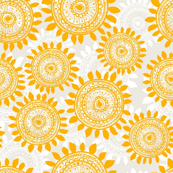 Nahtlose stilisierte Sonnenblumen — Stockvektor