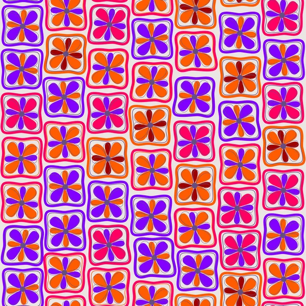 Бесшовные цветы в квадратных рамах — стоковый вектор