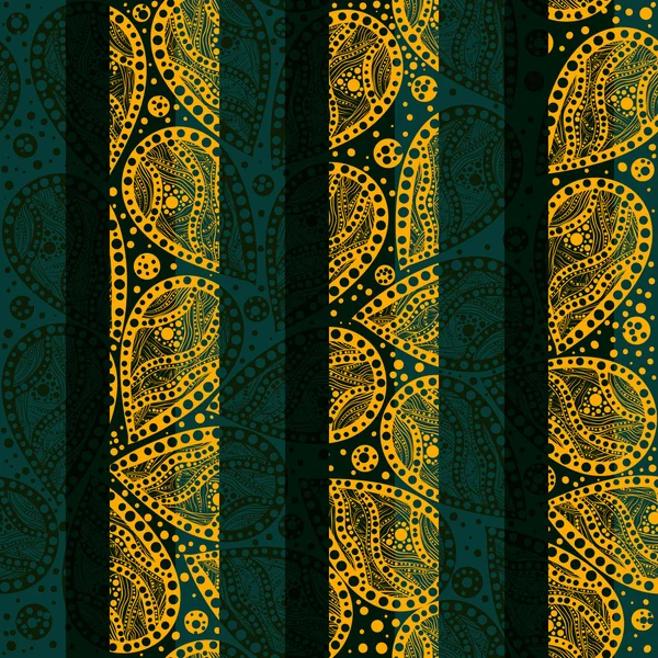 Patrón de paisley a rayas sin costuras — Vector de stock