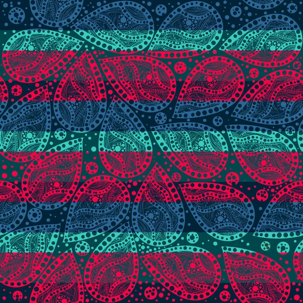 Fondo paisley a rayas sin costuras — Vector de stock