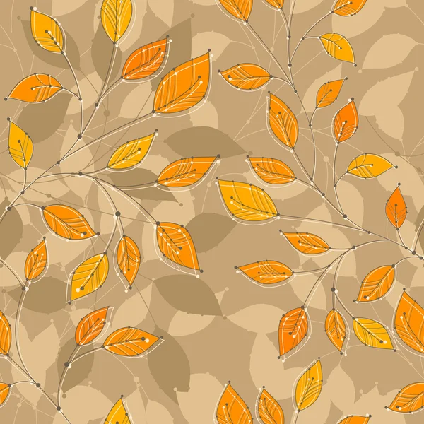 Seamless autumn branches — Stock Vector
