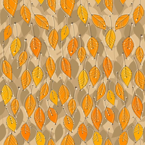 Бесшовный узор с яркими осенними листьями — стоковый вектор