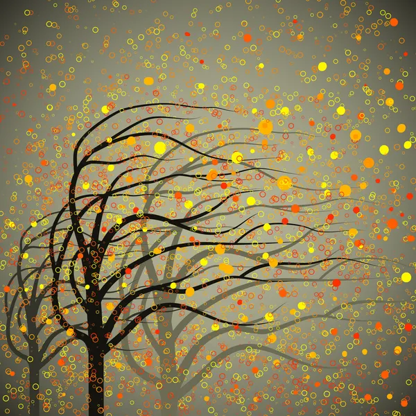 Pohon musim gugur berangin - Stok Vektor
