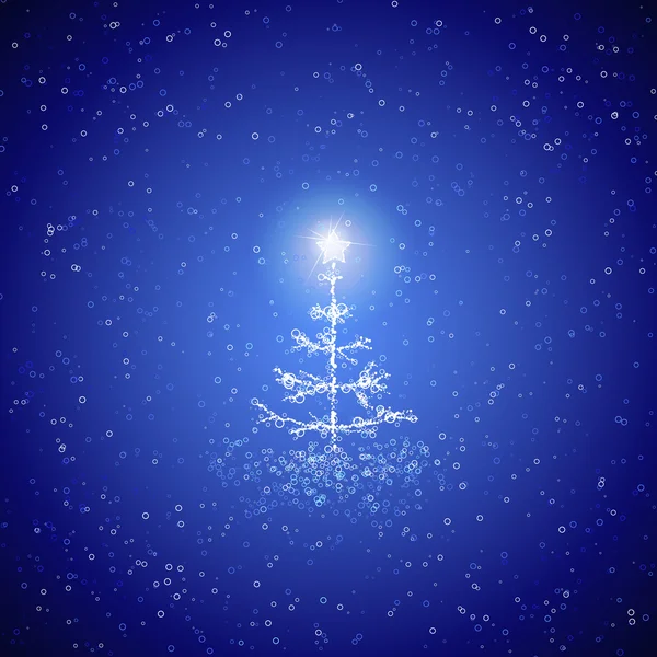 美しいクリスマス ツリーと雪 — ストックベクタ