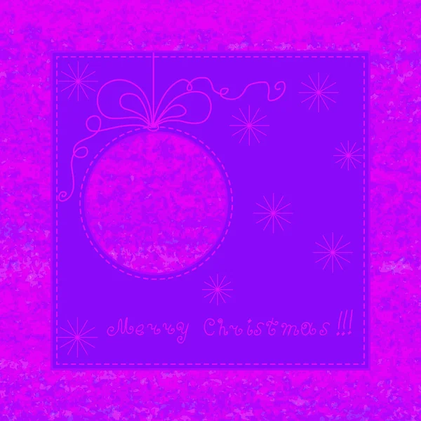 Tarjeta de Navidad rosa y violeta — Vector de stock