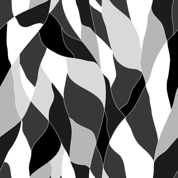 Black and white abstract wavy pattern — Stock Vector