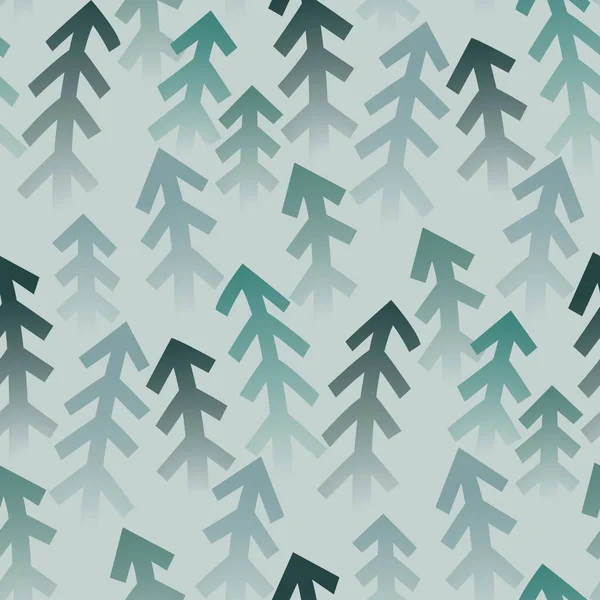 Бесшовный Узор Туманным Лесным Ландшафтом — стоковый вектор