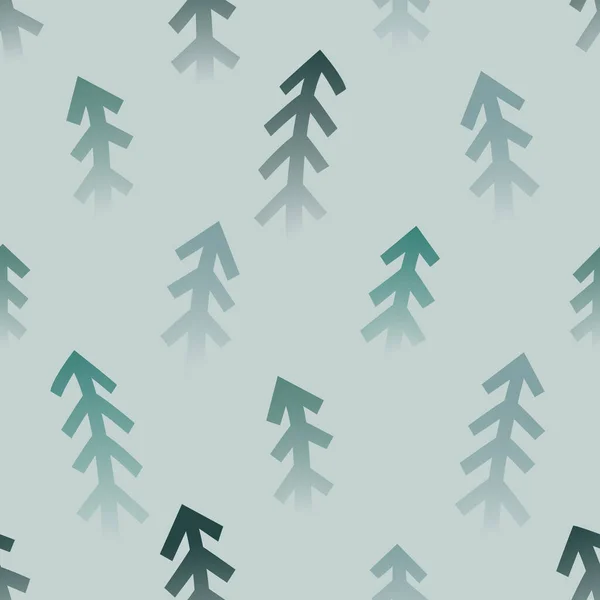 Seamless Pattern Misty Forest Landscape — Stock Vector