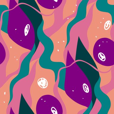 Dalgalı çizgileri olan soyut ve pürüzsüz desen