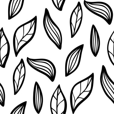 soyut siyah-beyaz çiçek seamless modeli