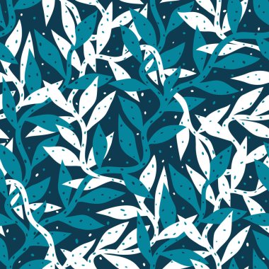 Dalgalı dalları olan desensiz çiçek deseni