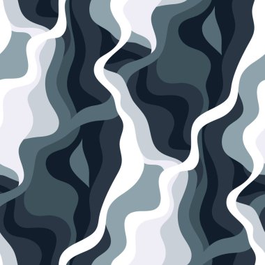 Dalgalı çizgileri olan soyut ve pürüzsüz desen
