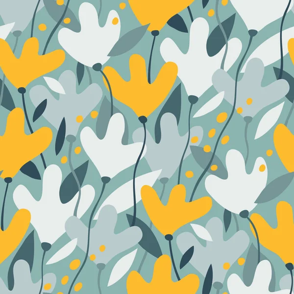 Sarı çiçekli pürüzsüz desen