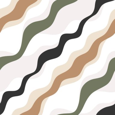 Soyut dalgalı çizgileri olan kusursuz vektör deseni