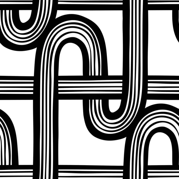 Абстрактний Чорно Білий Безшовний Візерунок — стоковий вектор