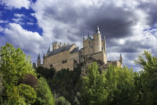 Hlediska alcazar segovia, Kastilie a León, Španělsko — Stock fotografie