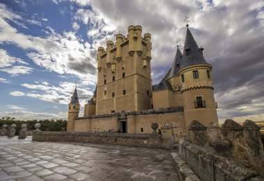 görünümünü alcazar segovia, castilla ve leon, İspanya