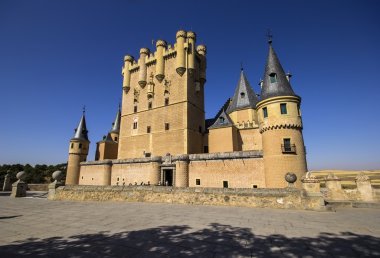 Frontal view of Alcazar of Segovia, Castilla-Leon, Spain clipart
