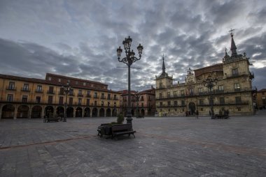 Plaza mayor ve Antik Kent Konseyi Leon, İspanya