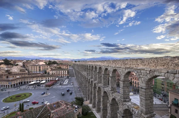View of aqueduct of Segovia, Castilla-Leon, Spain — Stock Photo, Image