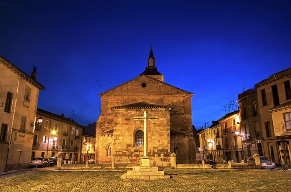 Plaza del Grano e Igreja Santa Maria del Camino em Leon, Espanha — Fotografia de Stock