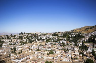 Albaicin (Old Muslim quarter) district of Granada seen from Alha clipart