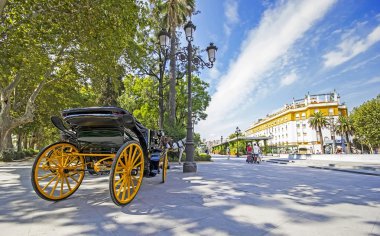 Carriages in the streets of Seville, Andalusia, Spain clipart