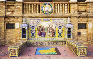 plaza de espana, sevilla, İspanya ünlü seramik dekorasyon. co