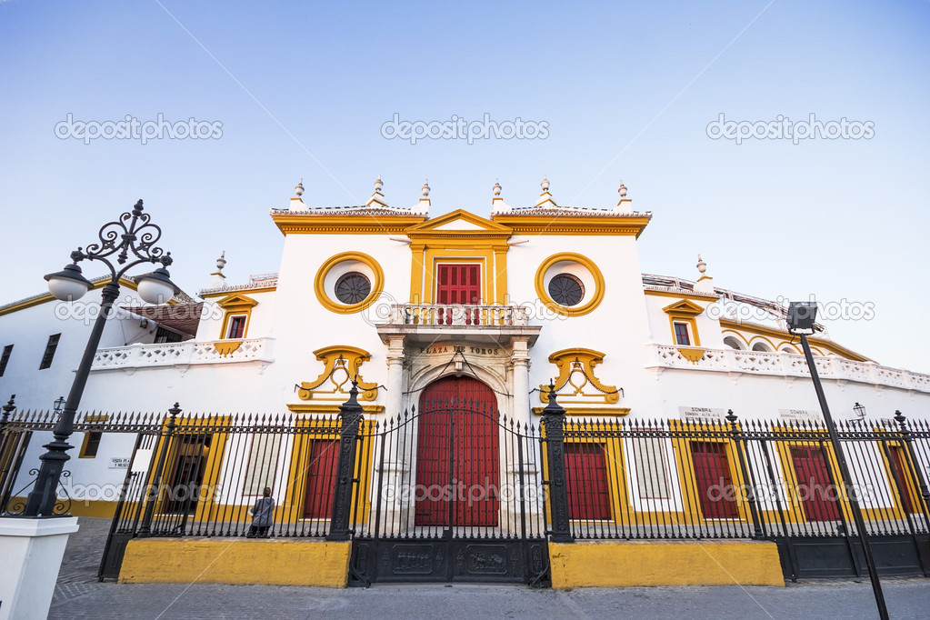 Entrance to the bullfight arena Real Maestranza of Seville (buil