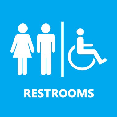 adam, kadın ve geçersiz bir, tuvalet veya toilette sembolü