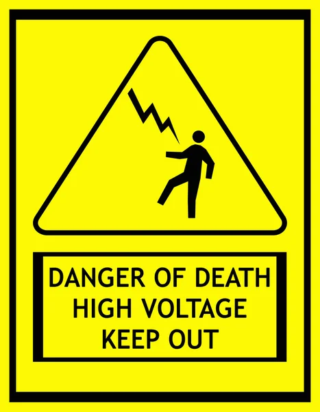Segnale di pericolo di morte per elettrocuzione — Foto Stock