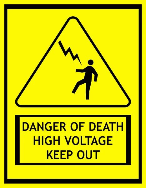 Signál nebezpečí smrti elektrickým proudem — Stock fotografie