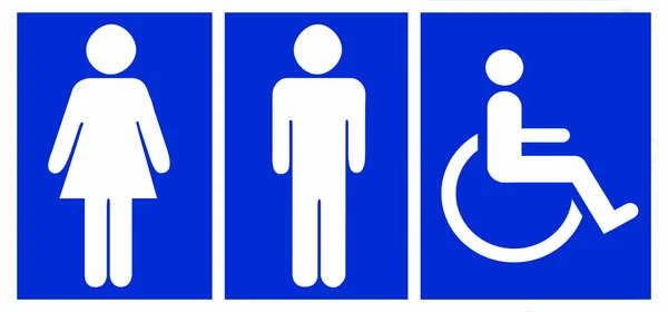 Mężczyzna, kobieta i jeden nieprawidłowy, symbol szalet lub toaletą — Zdjęcie stockowe