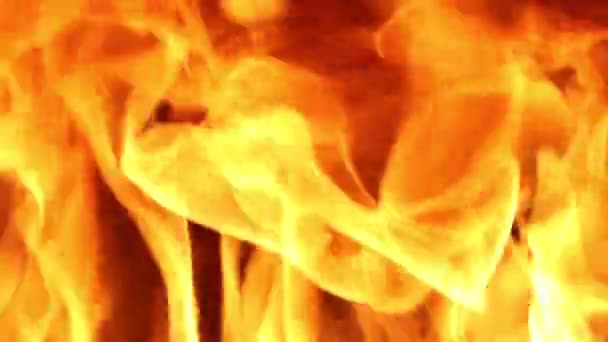 Oheň z ohně hořící zpomalený pohyb — Stock video