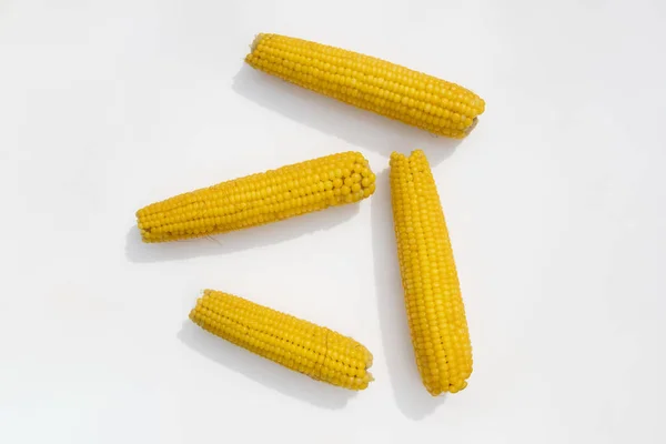 Boiled Corn Lies White Background Food Festival — Stock Fotó