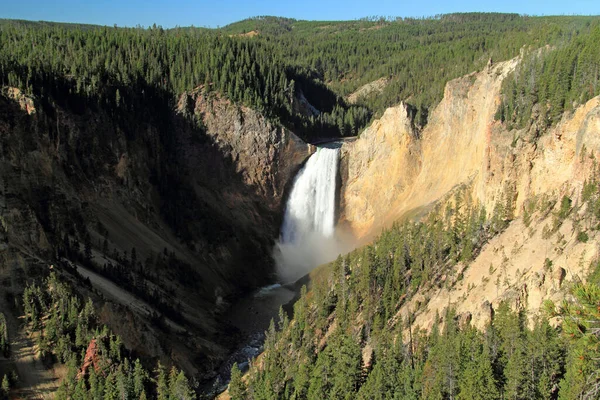 Caídas Inferiores Del Gran Cañón Del Río Yellowstone Parque Nacional — Foto de Stock