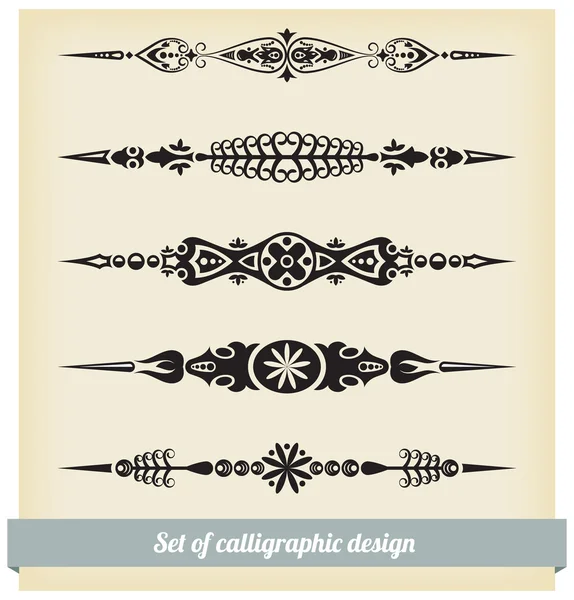 Vector set of calligraphic design elements — Stock Vector