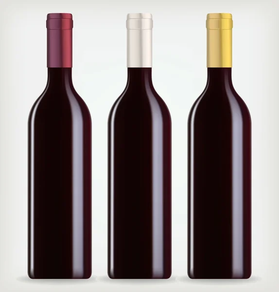 3 本のワイン — ストックベクタ