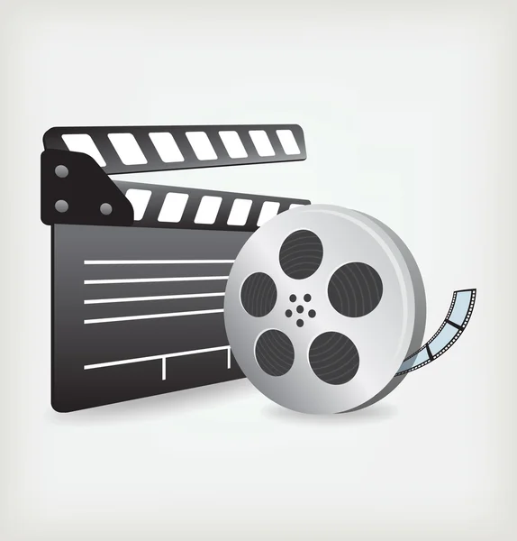 Film Slate with Movie Film — Stock Vector