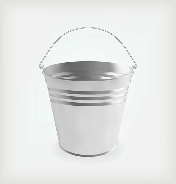 Metallic bucket — Stock Vector