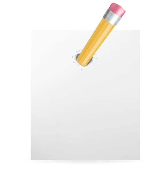 Paper punctured with a pencil — Stock Vector