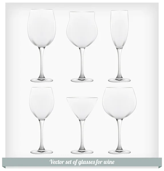 Set de vino de vidrio — Archivo Imágenes Vectoriales