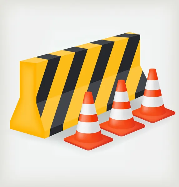 trafik koni ve blok yol