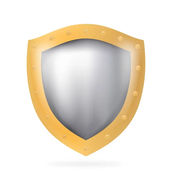 Gold metal shield — Stock Vector