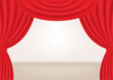 Açık perdeleri ile sahne